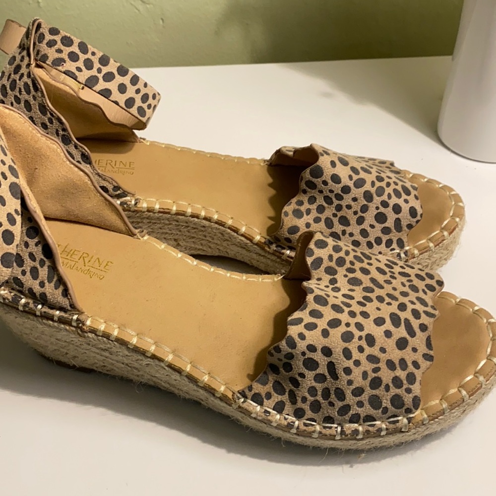 Leopard print wedge heel